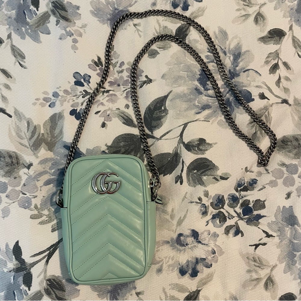 Gucci Teal Phone Bag